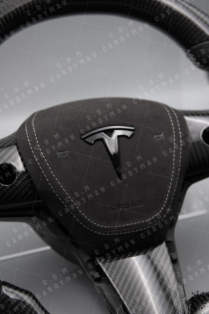 Tesla Model 3 Carbon Fiber Steering Wheel l 日本進口碳纖維軚盤 Leather / Nappa皮