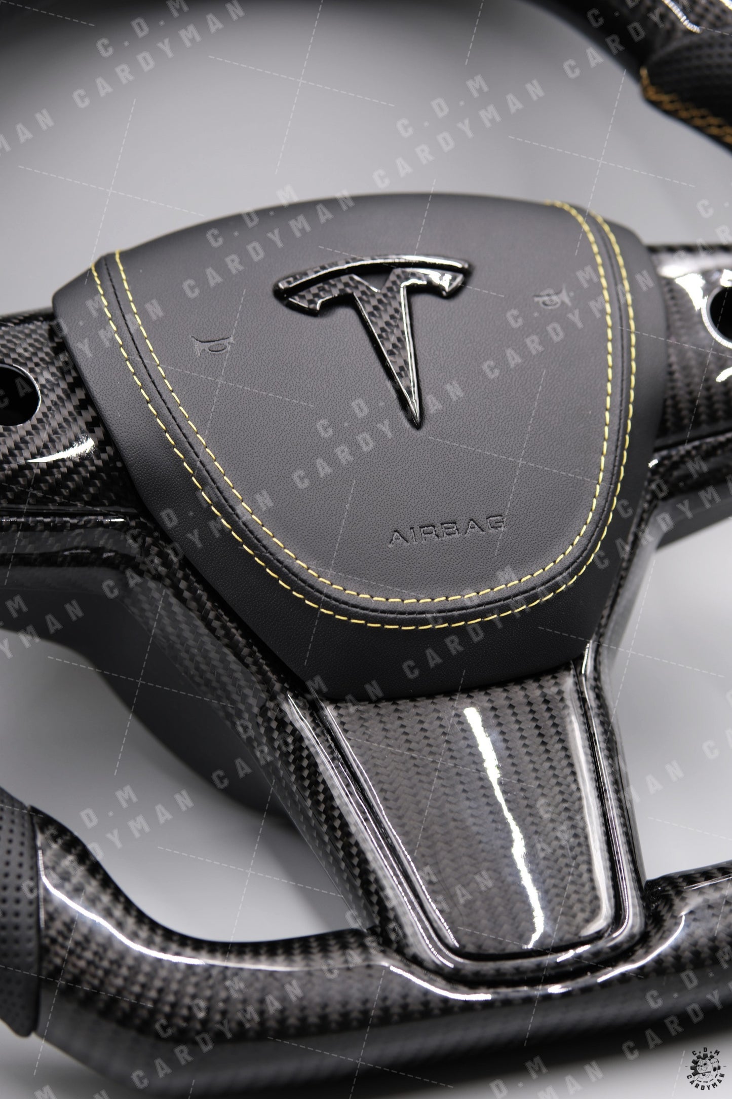 Tesla Model 3/Y/S/X Carbon Fiber Steering Wheel l 日本進口碳纖維軚盤 Leather / Nappa皮