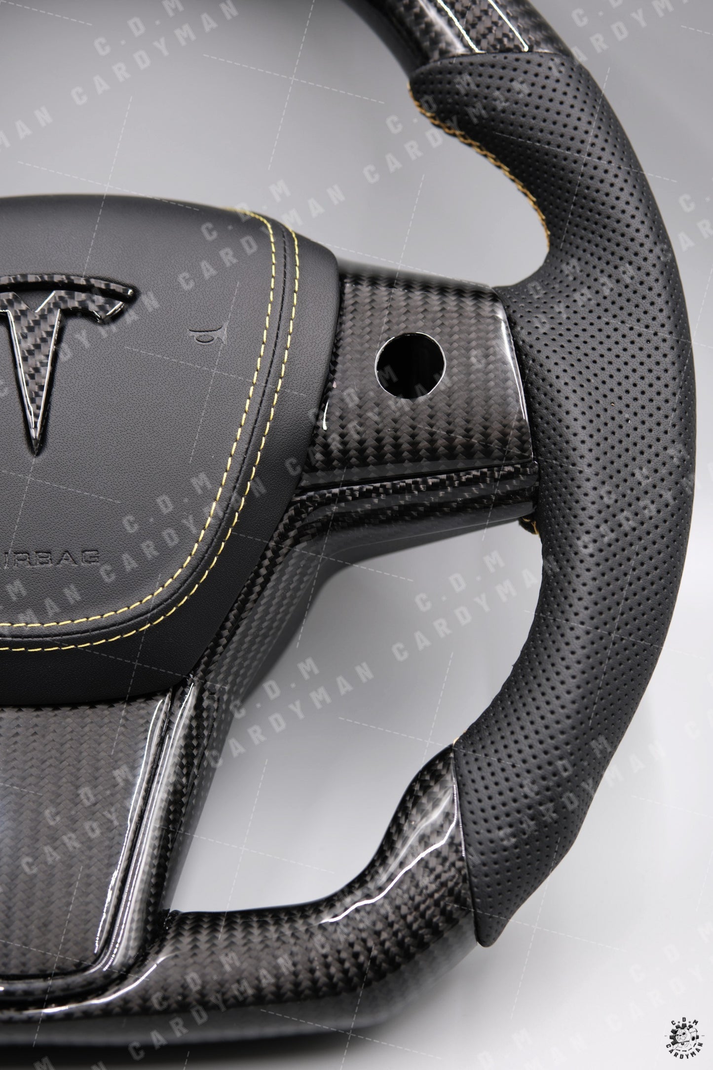 Tesla Model 3/Y/S/X Carbon Fiber Steering Wheel l 日本進口碳纖維軚盤 Leather / Nappa皮