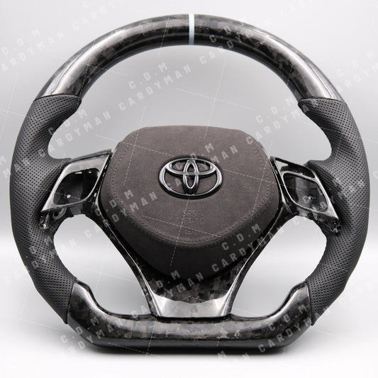 TOYOTA CHR HYBRID 軚盤 改碳纖維 Carbon Fiber Steering Wheels Leather / Nappa皮